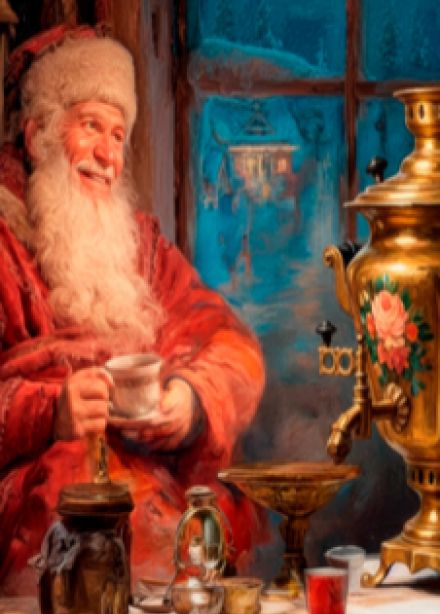 У самовара с Дедом Морозом